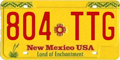 NM license plate 804TTG