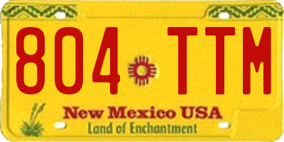 NM license plate 804TTM