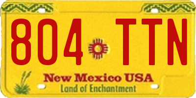 NM license plate 804TTN