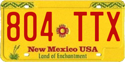 NM license plate 804TTX