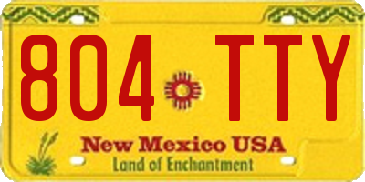 NM license plate 804TTY