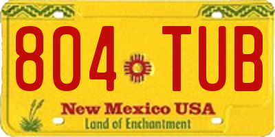NM license plate 804TUB