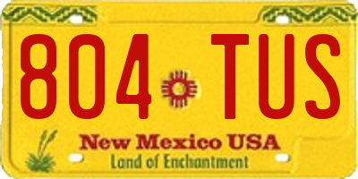 NM license plate 804TUS