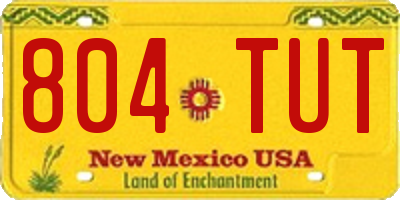 NM license plate 804TUT