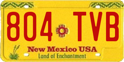 NM license plate 804TVB