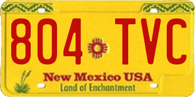 NM license plate 804TVC