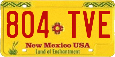 NM license plate 804TVE