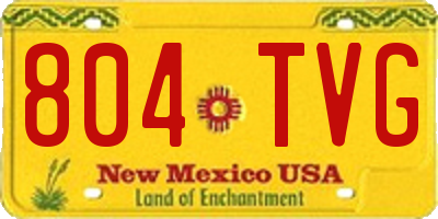 NM license plate 804TVG