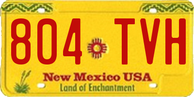 NM license plate 804TVH