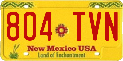 NM license plate 804TVN
