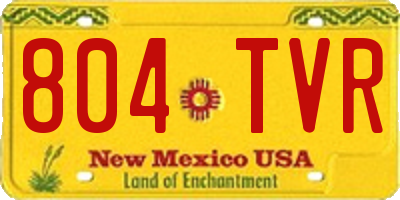 NM license plate 804TVR