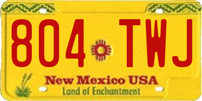 NM license plate 804TWJ