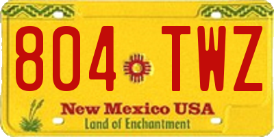 NM license plate 804TWZ