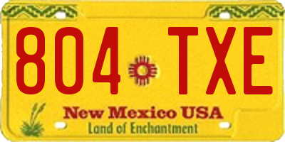 NM license plate 804TXE