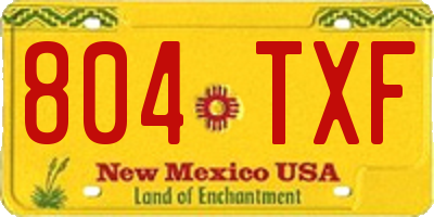 NM license plate 804TXF