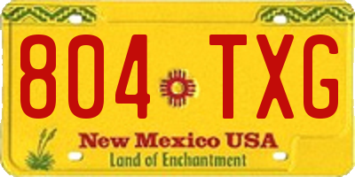 NM license plate 804TXG