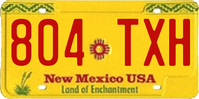 NM license plate 804TXH
