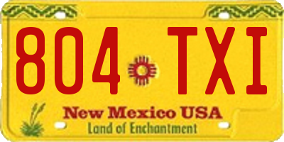NM license plate 804TXI