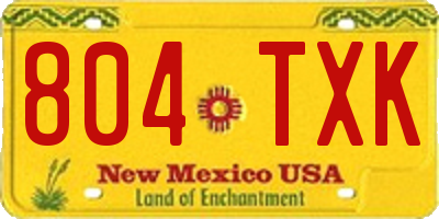NM license plate 804TXK