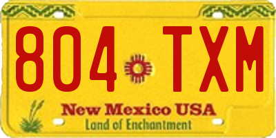 NM license plate 804TXM