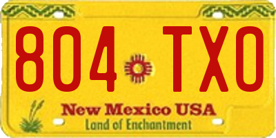 NM license plate 804TXO