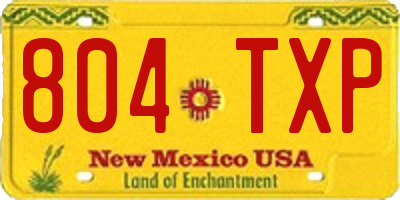 NM license plate 804TXP