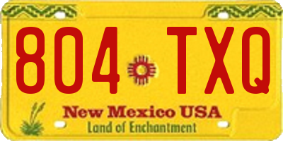 NM license plate 804TXQ