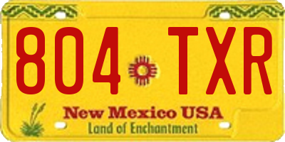 NM license plate 804TXR