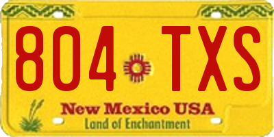 NM license plate 804TXS