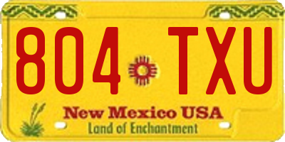 NM license plate 804TXU