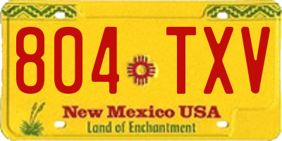 NM license plate 804TXV