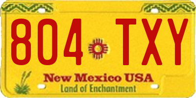 NM license plate 804TXY