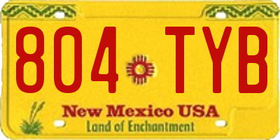 NM license plate 804TYB