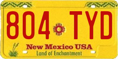 NM license plate 804TYD