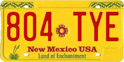 NM license plate 804TYE