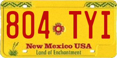 NM license plate 804TYI