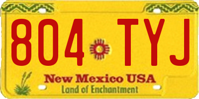 NM license plate 804TYJ