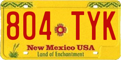 NM license plate 804TYK