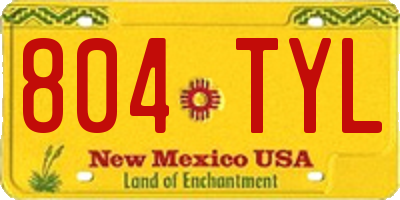NM license plate 804TYL