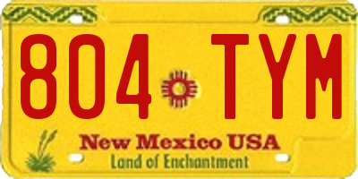 NM license plate 804TYM