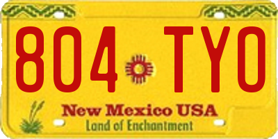 NM license plate 804TYO