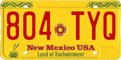 NM license plate 804TYQ