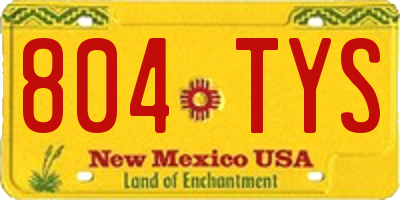 NM license plate 804TYS