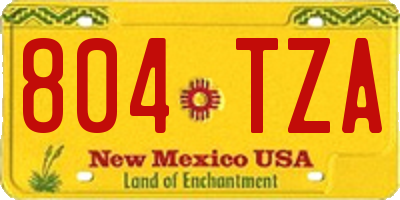 NM license plate 804TZA