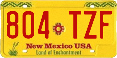 NM license plate 804TZF