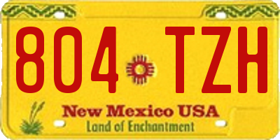 NM license plate 804TZH