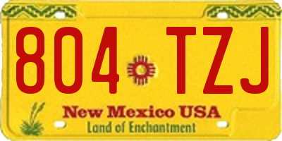 NM license plate 804TZJ