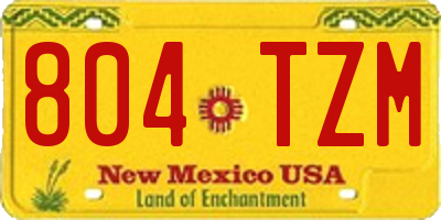 NM license plate 804TZM