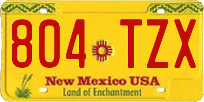 NM license plate 804TZX