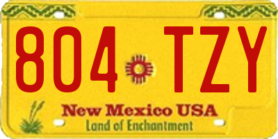 NM license plate 804TZY